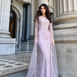 Customized square collar long sleeve mermaid bead luxury evening dresses dresses for special occasions Dresses gala