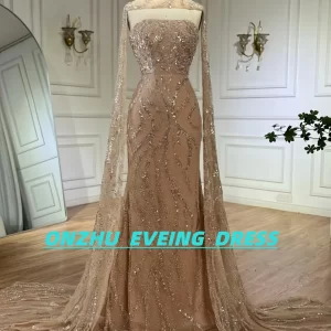 Customized strapless sleeveless shawl Mermaid sexy women evening dress dresses for special occasions