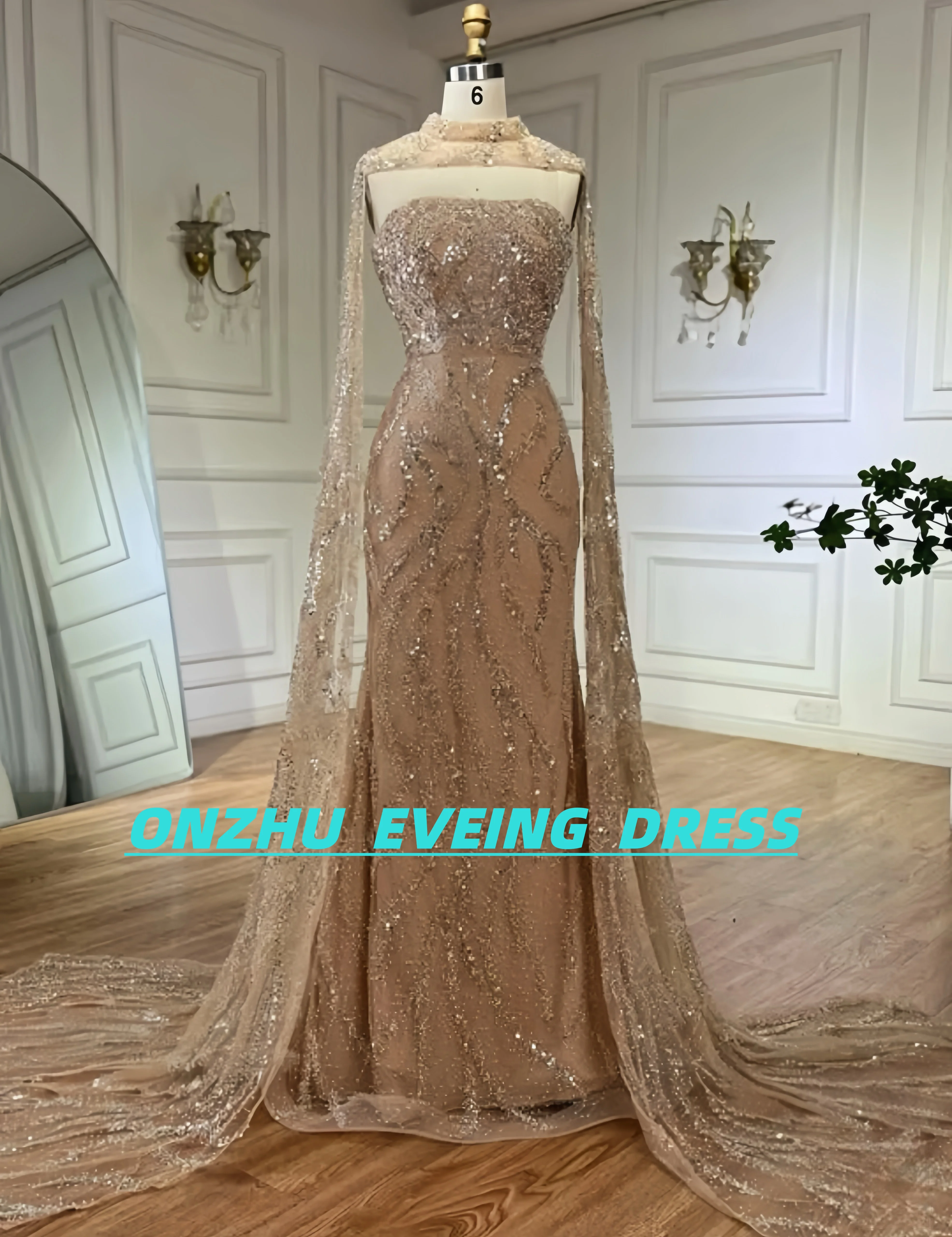 Customized strapless sleeveless shawl Mermaid sexy women evening dress dresses for special occasions